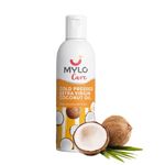 Mylo Cold Pressed Extra Virgin Coconut Oil for Adults and Babies 200Ml, 100% Pure Coconut Oil for Strong Hair and Soft Skin, Ideal for Baby Massage