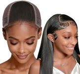 Labhairs Lace Wig Grip Cap for Women, 4x5 Lace Parting Max Make Part Freely, Non Slip Wig Gripper for Keeping Wigs In Place, Adjustable Wig Cap with Velcro Headband Make Your Wigs Glueless (Brown-L)
