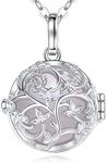 EUDORA Harmony Ball Bola Harmony Ball Chain Pregnancy Guardian Angel Pendant, Tree of Life Silver-Plated Copper Jewellery, Chime Ball, Angel Call, Tree of Life Necklace, Gifts for Women, 114 cm + 76