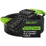 GearIT 16-Channel XLR Snake Cable (30 ft) - 100% Oxygen-Free Copper Snake Wire, Channel Labels, Metal XLR Connectors for Pro Audio - 30 Feet