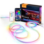 MMEEVT Neon Rope Lights 20M Flexible LED Rope Lights,24V RGB Rope Lights Control with App/Remote Multiple Modes,DIY Design, IP67 Waterproof Strip Lights for Bedroom Room Outdoors Decor(10M*2)