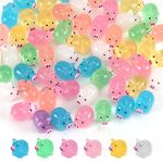 XIHIRCD 120pcs Mini Resin Pigs, Glow in The Dark Tiny Pigs Mini Luminous Pigs Miniature Pig Figurines Bulk Mini Resin Animals for Garden Landscape Plant Dollhouses Birthday Party Decor