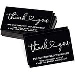 100 PCS Black Thank You for Supporting My Small Business Cards, Small Thank You for Your Order Cards, Thanks Greeting Cards for Retail Store, Handmade Goods, Shop Package Inserts, 2 x 3.5 Inch