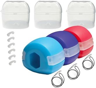 15 Piezas De Ejercitador De MandíBula Tiras De Mordida Adicionales Y Cordones Y Cajas, Jaw Exerciser con 3 Niveles De Resistencia, Silicona Entrenamiento De MandíBula para Double Chin Reduc