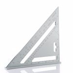 Xenos Premium Aluminum Alloy Double Side 90 Degree Right Angle Triangle Scale Ruler with Metric Inch Measurement Hand Tool