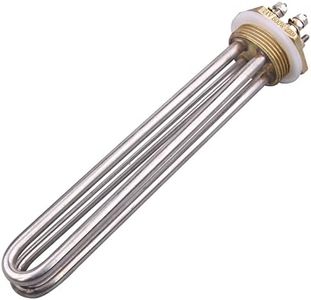 DERNORD 24V 600W DC Submersible Water Heater Element Stainless Steel Heating Element with 1.25 Inch BSP Brass Thread Fitting Double U Typ