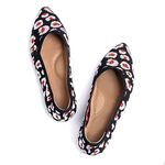 ADAMUMU Women's Ballet Flats for Pointed Toe Shoes Slip On Casual Mesh Flats Shoes, Red Leopard, 5