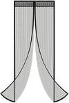 EZONEDEAL Magnetic Screen Door Net, Self Closing Magnetic Seal and Full Frame Hook & Loop, Door Net Screen Mesh Curtain with Magnets to Keep Mosquito Bugs Out, Pets and Kids Friendly (33" X 83")