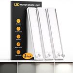 Under Cabinet Kitchen Lights 3 Pack - 6000K LED Motion Sensor Lights Indoor, 1100mAh Rechargeable Light, Dimmable & Magnetic Wireless Under Counter Lights for Cupboard|Shelf|Wardrobe|Stairs, 20CM