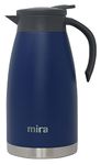 MIRA Stainless Steel Thermal Coffee Carafe with Screw Lid and Handle Double Wall Vacuum, Dispenser for Serving Tea, Water, and Coffee, 1.5 Liter / 50 oz, Admiral Blue