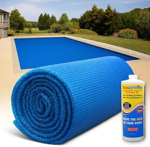 SunHeater Solar Pool Heating Bundle – 18' x 36' Heavy Duty Solar Blanket + Liquid Heat Shield – for In-Ground & Above-Ground Pools – Retain Heat, Reduce Evaporation, Save Water & Chemicals