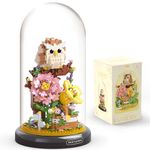 QARULUS Owl Flower Bouquet Building Set Plants Friend Set Adults Bonsai Tree Party Favors for Kids Animal Building Blocks Set Valentine's Birthday Gift for Girlfriend Boys Girls Age 6-12+(Owl Garden)