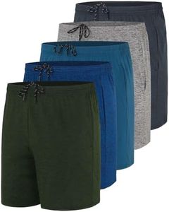 5 Pack: Mens Big & Tall King Size Heavyweight 5 Inch Gym Shorts Running Workout Dry Fit Athletic Active Short for Men with Pockets Basketball Fitness Quick Training Summer Sport Exercise - Set 5, 5X