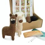 Woolbuddy Needle Felting Kit, Felting Kit for Beginner Adults and Kids, Felt Animal Kit, Handmade, Felting Wool with 2 Felting Needles and Instruction, Adult Craft and Kids Needle Felting Kit (Llama)