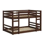 WE Furniture Walker Edison Low Wood Twin Bunk Bed - Walnut