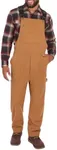 The American Outdoorsman Men's Relaxed Fit Bonded Fleece Lined Canvas Bib Overalls with Adjustable Straps (Toffee, 38W x 32L)