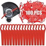 100 Pcs Grass Trimmer Replacement Blades, 83 mm Plastic Garden Mower Blades Cordless Lawn Mower Cutting Blades Lawn Strimmer Accessories Tool for Swift Ryobi VonHaus Grass Strimmer-Red