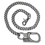 Ahiller Wallet Chain for Men, Double Lock Carabiner with Tungsten Steel Taper, used in Men's Key Chain, Belt Chain, Pocket Chain, Heavy Duty Biker Wallet Chain, Jeans Chain[QK-Black]