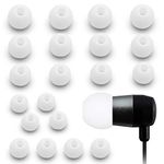 MMOBIEL 10 Pairs Silicone Ear Tips Earbuds Buds Set Compatible with various headphones (White)