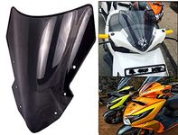 Gear Up Unbreakable Polycarbonate Windscreen/Wind Deflector Universal Visor for Honda DIO, Color : Black