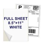 8.5" x 11" Labels Full Page Labels, Permanent Adhesive Full Sheet Shipping Labels Paper for Laser/Inkjet Printers, Letter Size, 100 Labels