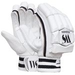 Whitedot Capital Cricket Batting Gloves for Professional Players (White, Small/Boys, Left)