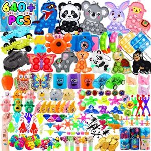 Kiss Monkey 640 PCS Prize Treasure Box Toys for Classroom, Party Favors for Kids, Fidget Toys Bulk, Goodie Bags Stuffers for Kids, Birthday Gifts, Pinata Stuffers, Carnival Prizes