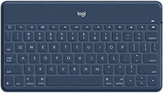 Logitech Keys-To-Go Teclado Inalámbrico Bluetooth para iPhone, iPad, Apple TV, ligero, portátil, Disposición QWERTY Español, Azul