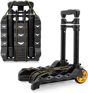 Portable Folding Hand Truck, TORIBIO Luggage Trucks Aluminum Luggage Trolley Cart with Telescoping Handle, 2 Rubber Wheels, Utility Platform Handcart for Travel, Office, Moving, Travel, Shopping Use