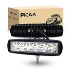 PICAA LED Work Lights Bar,2PCS 18W 6in Car Headlights Spot beam 12V-24V Additional Lights 6000K IP67 Waterproof LED Lights for ATV UTV SUV Truck Boat