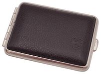GERMANUS Pill Box Tablet Dispenser for Mints, Made in Germany, Brown Leather