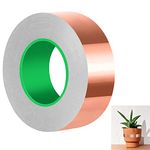 lohey 20m Copper Slug Tape，30mm Copper Tape Dual Conductive Self Adhesive Copper Foil Tape For Guitar Emi Shielding, Soldering, Electrical Repairs, Stained Glass & Plants Protection