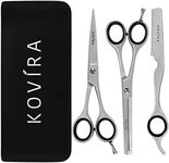 Kovira 3pc Professional Hair Cutting Scissor Set - 6.5 Inch/16.5cm Overall Length - Razor Sharp Hairdressing Scissors, Texturising Thinning Shears and Thinning Razor - Japanese Stainless Steel Barber