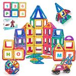 Theefun Magnetic Building Blocks, 136Pcs Magnetic Tiles Toys for 3 4 5 6 7 8 Year Old Boys Girls Magnetic Blocks Magnetic Educational Toys for Toddlers STEM Creativity Gifts for Kids