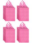 Kuber Industries Carry Bag|Shopping bag With Handles|Shopping Bag For Grocery|Pack of 12 |PINK|Fabric