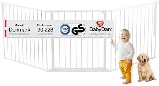 BabyDan Flex L, 90-223 cm, Barrière d'escalier/Séparateur de pièce, Blanc, Fabriqué au Danemark - Barrière pour bébé/Barrière de sécurité (Barrière pour animaux/Barrière pour chien/Parc pour chien)
