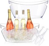 Ice Buckets for Parties, 2pcs Acrylic Champagne Beverage with 2 Ice Bucket Scoop, Drinks Buckets Tub for Cocktail Bar, 5.5L Bucket for Party(Clear)