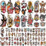 77 Sheets Vintage Temporary Tattoo,