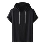 Quick Dry Gym Hooded Tank Tops Rash Guard Mens Womens Sun Hoodie Mens Swim Top Running Top Men Mens Rash Vest Short Sleeve Tank Top Men Summer Men's Gym Tank Tops Drawstring Pullover