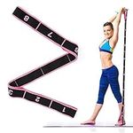 Yoga Stretching Strap 8 Loops Highly Elastic Pilates Stretch Band Portable Versatile Fitness Exercise Fascia Stretch Assistance Flex Strap for Physical Therapy Dance Gymnastic Flexibility Train, Black