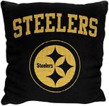 Northwest NFL Decorative Football Throw Pillow - Premium Poly-Spandex - 14" x 14" - Home Decor - Stylish & Comfortable Pillow (Pittsburgh Steelers - Black)