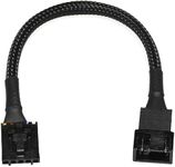 CRJ 5-Pin PWM PC Fan Adapter Cable for Dell Motherboards - 6-inch (15cm), Black Sleeved - Connect Standard 4-Pin Computer Fans to Dell Latching 5-Pin Fan Headers