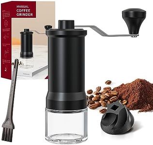 KharWette Portable Coffee Grinder Conical Burr for Espresso French Press Pour Over Double Bearing Internal Adjustment Capacity 25g (Ceramic Burrs)