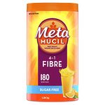 Metamucil, Daily Psyllium Husk Powder Supplement, Sugar-Free, 4-in-1 Fibre for Digestive Health, Orange Smooth Flavored Drink, 180 Servings