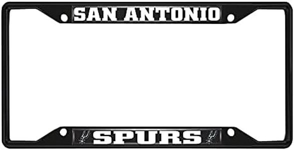 FANMATS 31340 San Antonio Spurs Metal License Plate Frame Black Finish