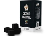 KULL Shisha Coal 1Kg – 25mm Cubes Coconut Charcoal – 72 Pieces Charcoal BBQ Hookah Accessories with 100min Burning Time – Low Ash Content