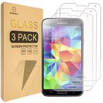 Mr.Shield Screen Protector For Samsung Galaxy S5 [Tempered Glass] [9H Hardness] [3-Pack] Screen Protector