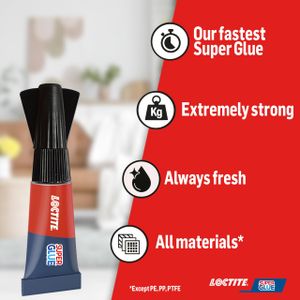 Loctite Universal Super Glue, Clear All-Purpose Adhesive, 3 x 1g Travel Size