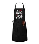 Awesome gift for that special cook in your life. Funny Quote Kiss The Cook Chef BBQ Grill Aprons For Men Women Ideal Gift On Mother's Day, Fathers Day, Christmas