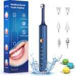 BlueFire Tooth Polisher, Rechargeable Teeth Polisher for Teeth Cleaning, Teeth Whitening Dental Tools with 5 Brush Heads, Electric Dental Polisher Kit for Daily Cleaning, Polishing & Whitening(Blue)